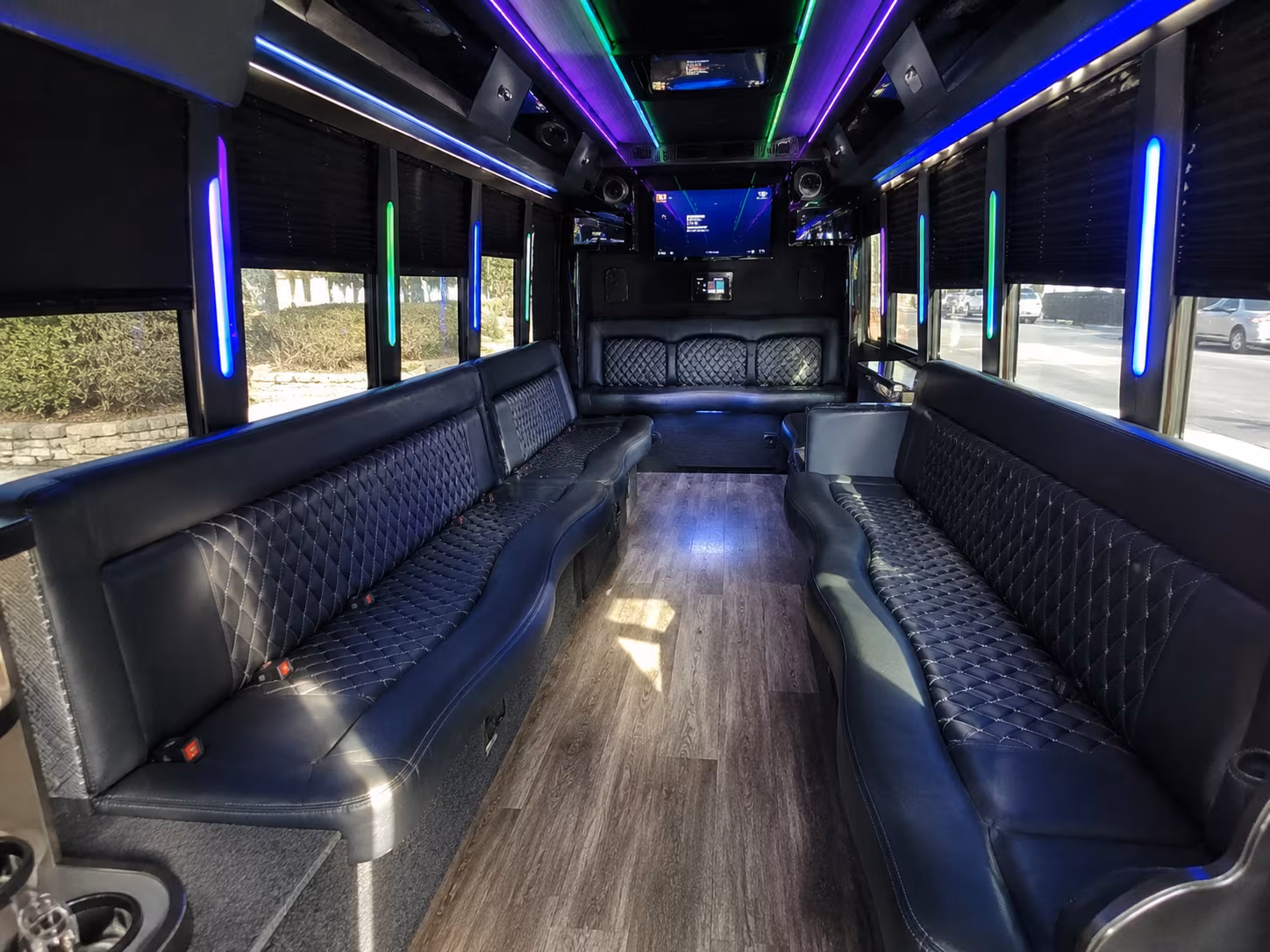 henderson 15 passenger party bus interior