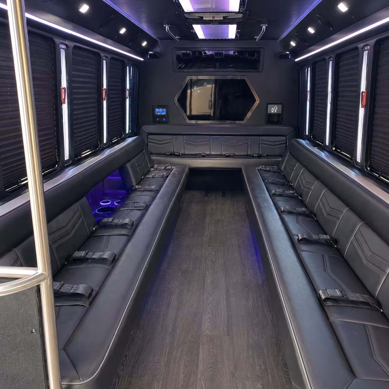 henderson 18 passenger party bus interior