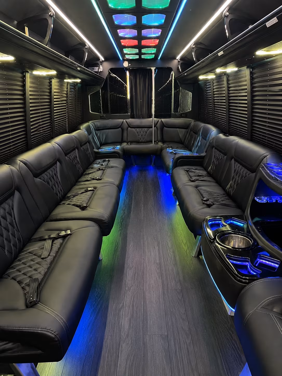 henderson 20 passenger party bus interior
