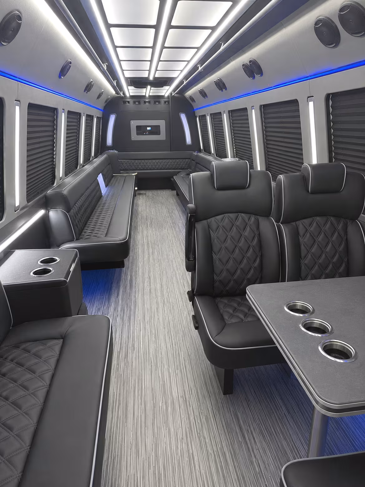 henderson 25 passenger party bus inside