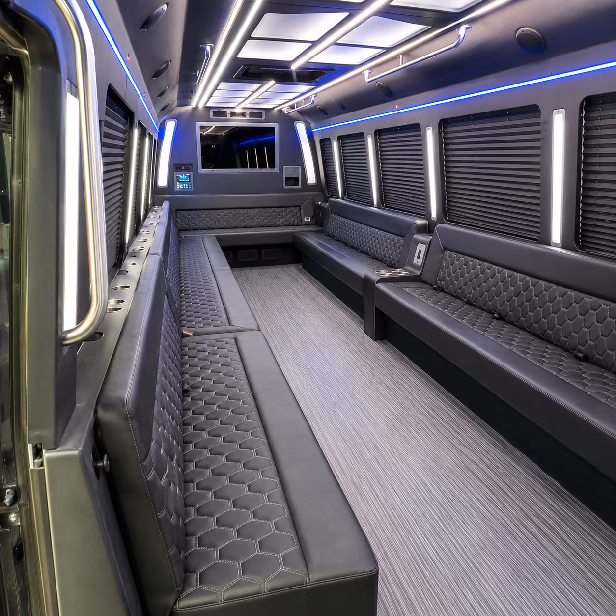 henderson 40 passenger party bus interior